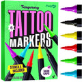 Pretty Me Temporary Tattoos Markers Kit – 6 Vivid Pens + 10 Stencils for Teens & Adults