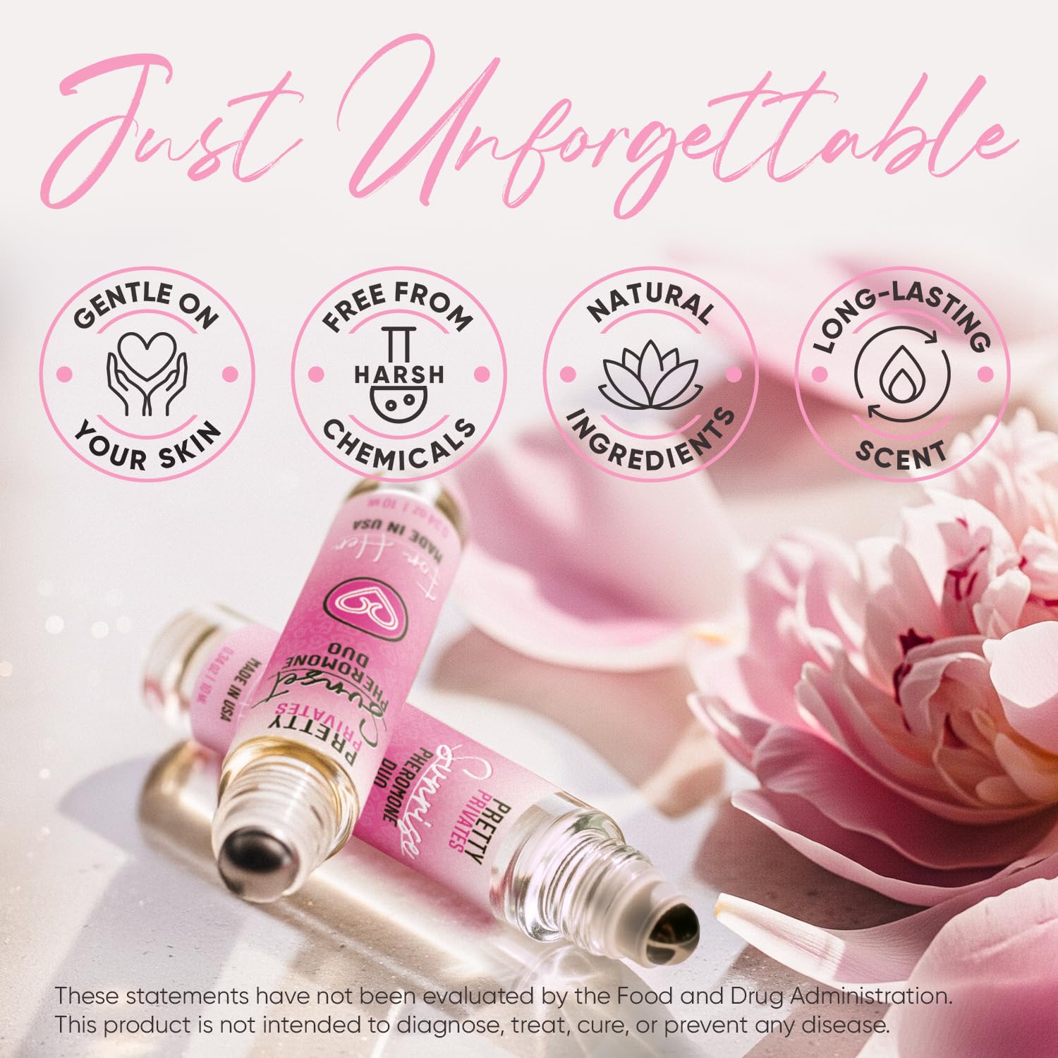 Pretty Privates 2 Pack Pheromone Perfume Oil for Women – Light Unscented Roll-On, 10ml – Day & Night Duo