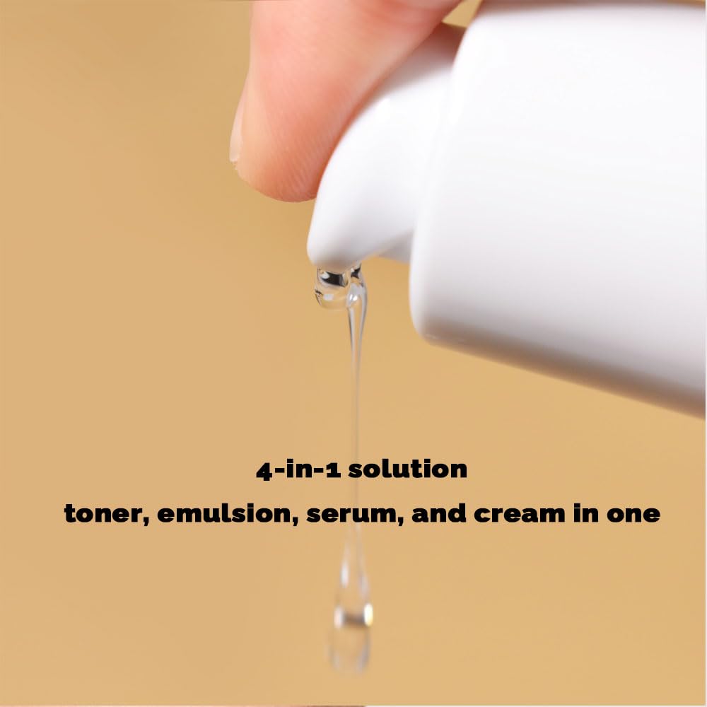 PRETTYSKIN Hydrating Rice Facial Serum — 4-in-1 Toner, Emulsion, Serum & Cream for Sensitive, Dry Skin