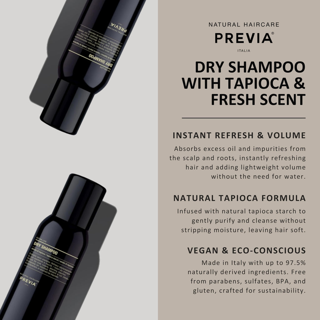 PREVIA Extra Life Dry Shampoo | Instant Refresh with Tapioca Starch | 6.76 oz
