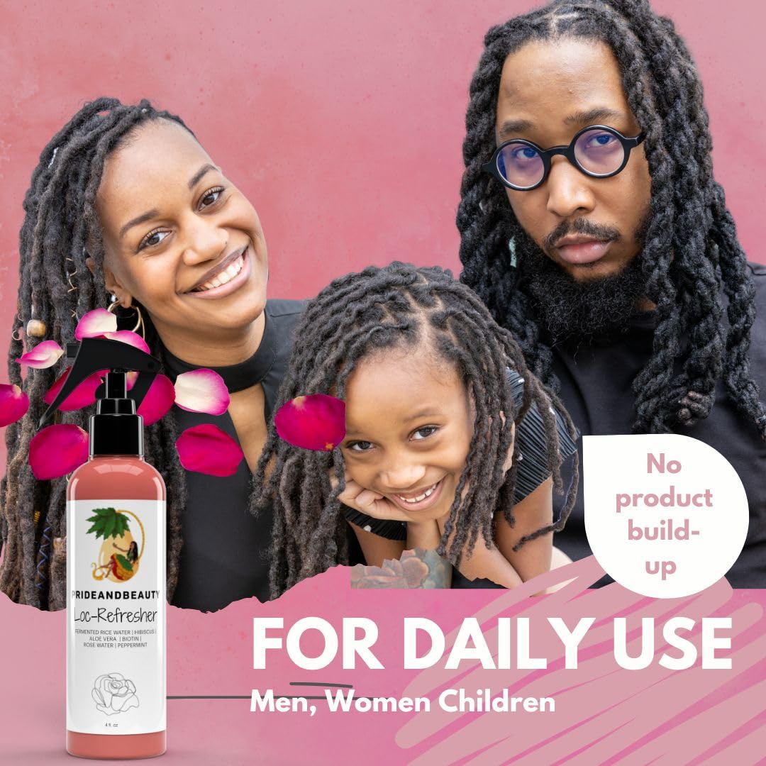 Rose Water For Locs – Daily Moisturizing Spray with Rose Water, Peppermint & Green Tea | Pride and Beauty