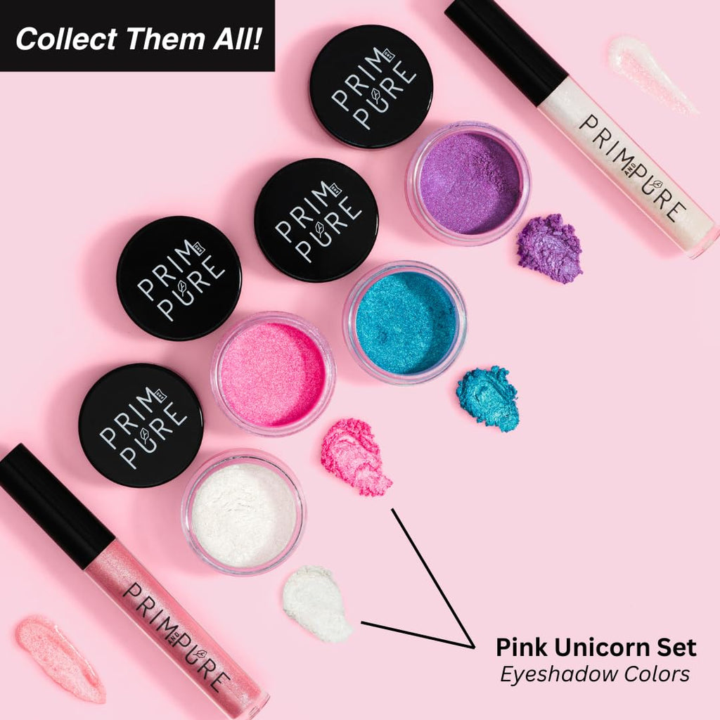 Prim and Pure Mineral Gift Set with Unicorn Mirror – Perfect for Play Dates & Birthdays (Pink)