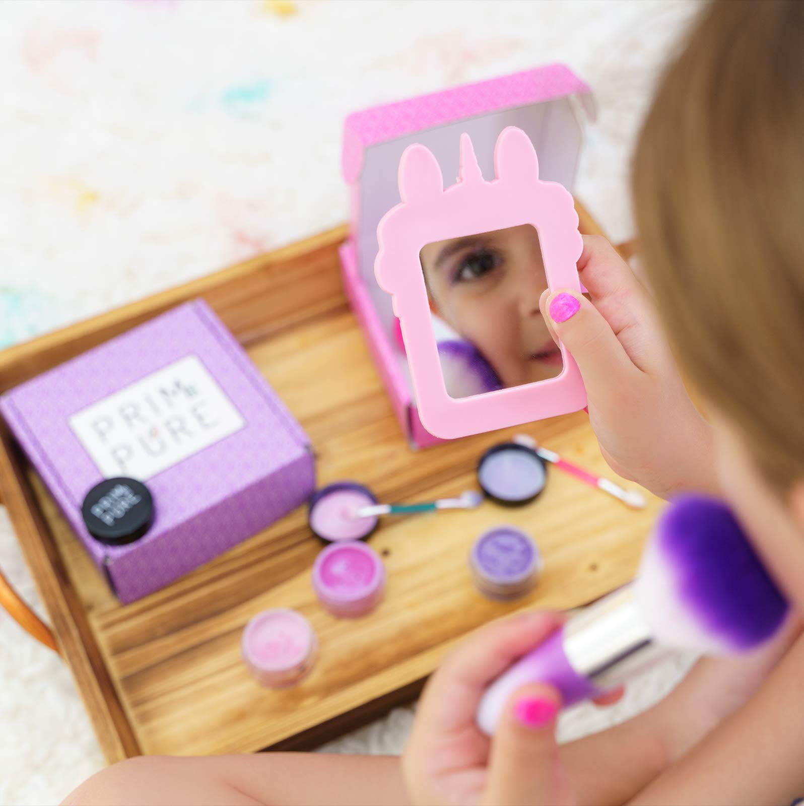 Prim and Pure Mineral Gift Set with Unicorn Mirror – Safe Kids Makeup, Made in USA