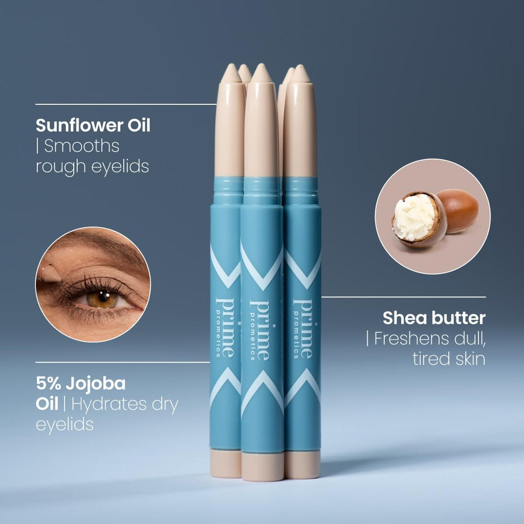 PrimeEyes Eyeshadow for Mature Lids – Crease-Free Powder-to-Cream, Water-Resistant, Long-Wear (Vanilla) | Prime Prometics