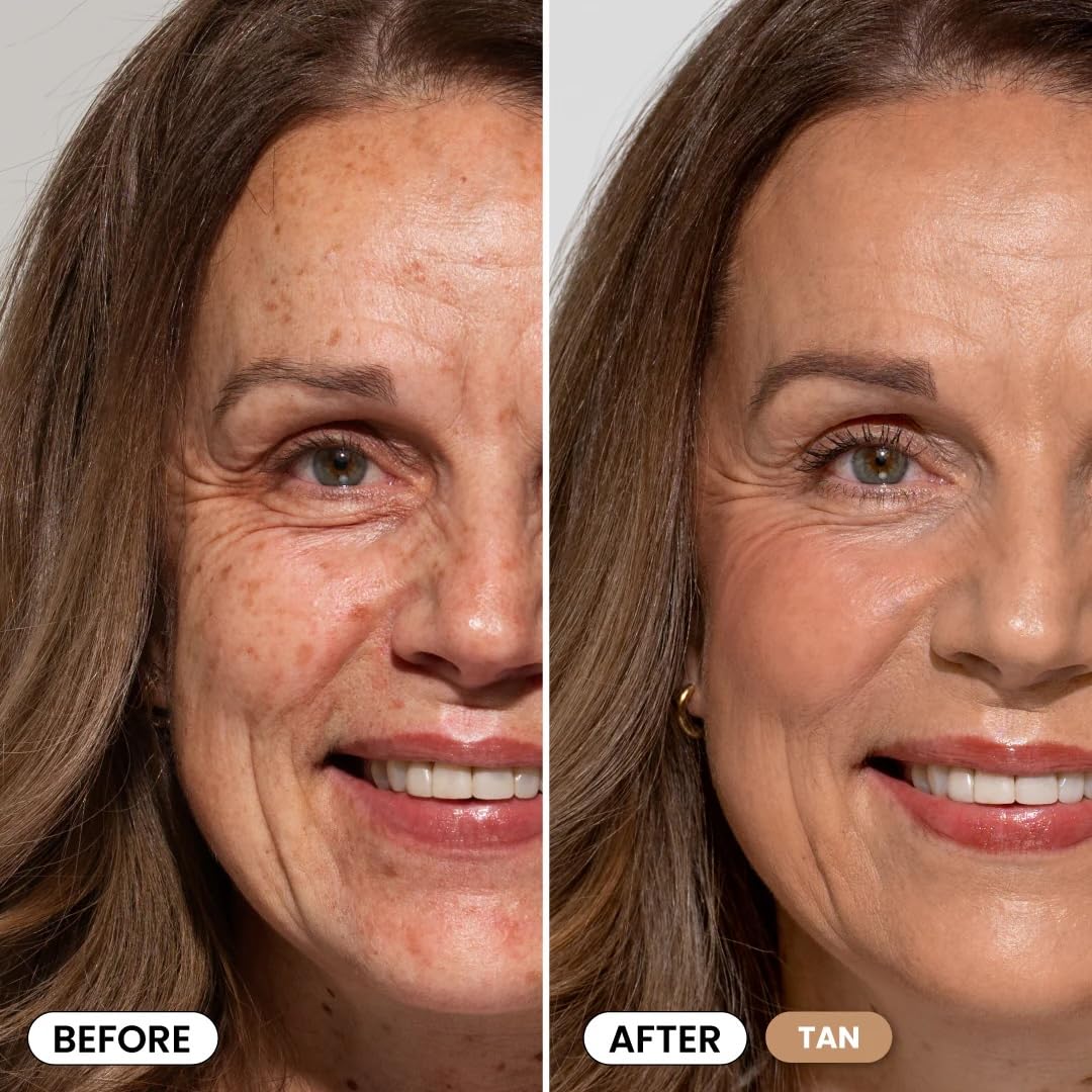 Prime Prometics PrimeSkin CC+ Cream for Mature Women – Lightweight Liquid-to-Powder Foundation (Tan)