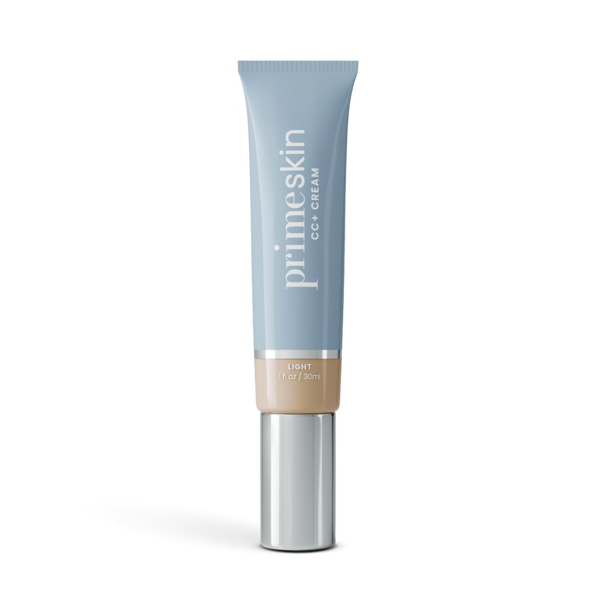 PrimePrometics PrimeSkin CC+ Cream for Mature Skin – Lightweight Liquid-to-Powder Foundation | Blur Pores, Cover Age Spots (Light)