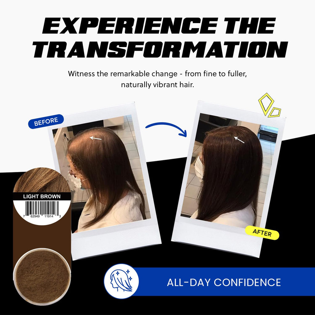 PrimeLook Hair Building Fibers – Instant Volume for Thinning Hair (27.5g, Light Brown)
