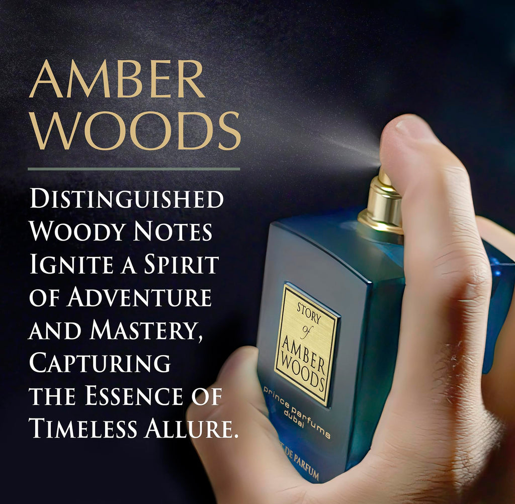 Prince Parfums Dubai Amber Woods – Extrait de Parfum for Men | Deep Amber, Cedar & Vetiver
