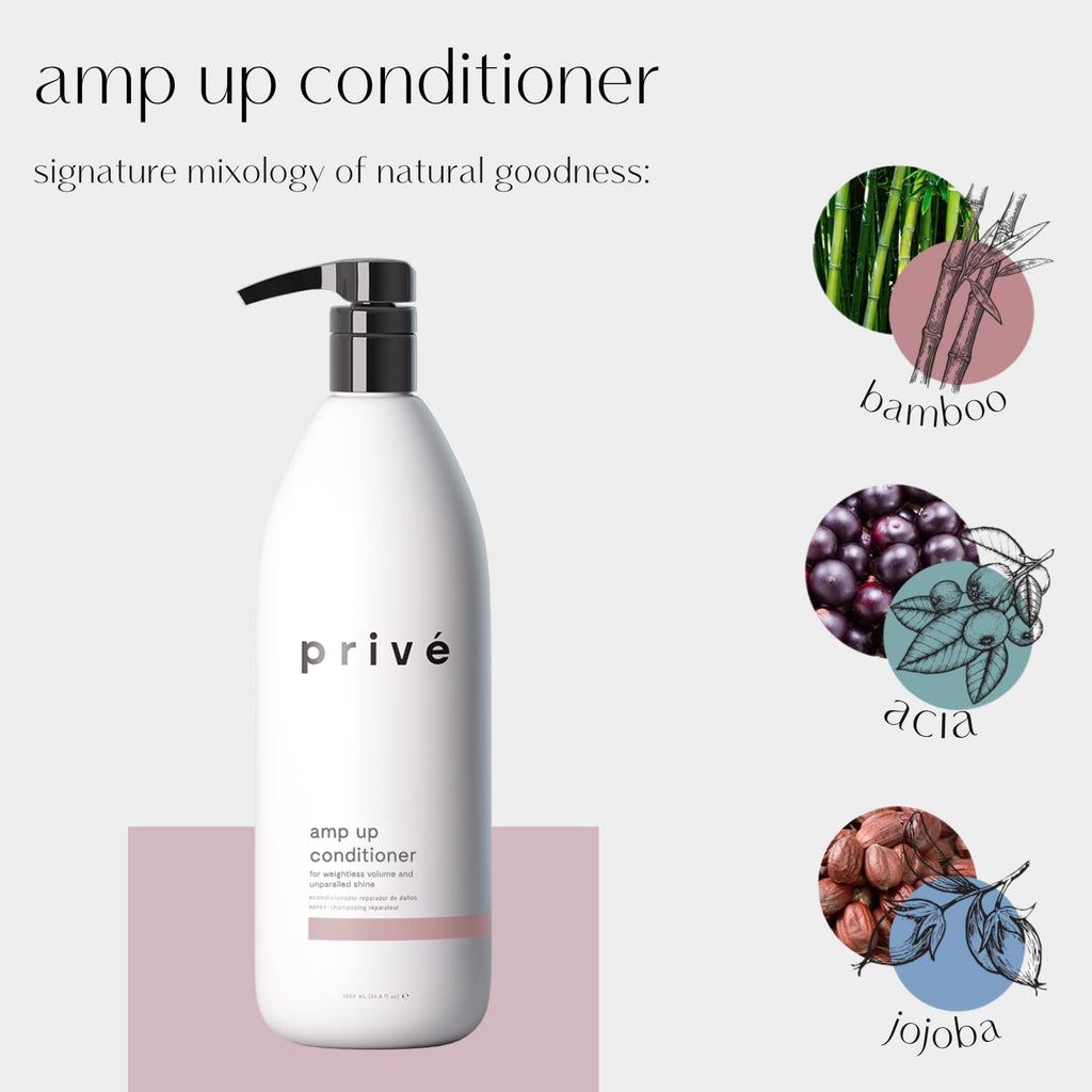 Privé Amp Up Volumizing Conditioner – Sulfate Free, Color-Safe, 33.8 oz