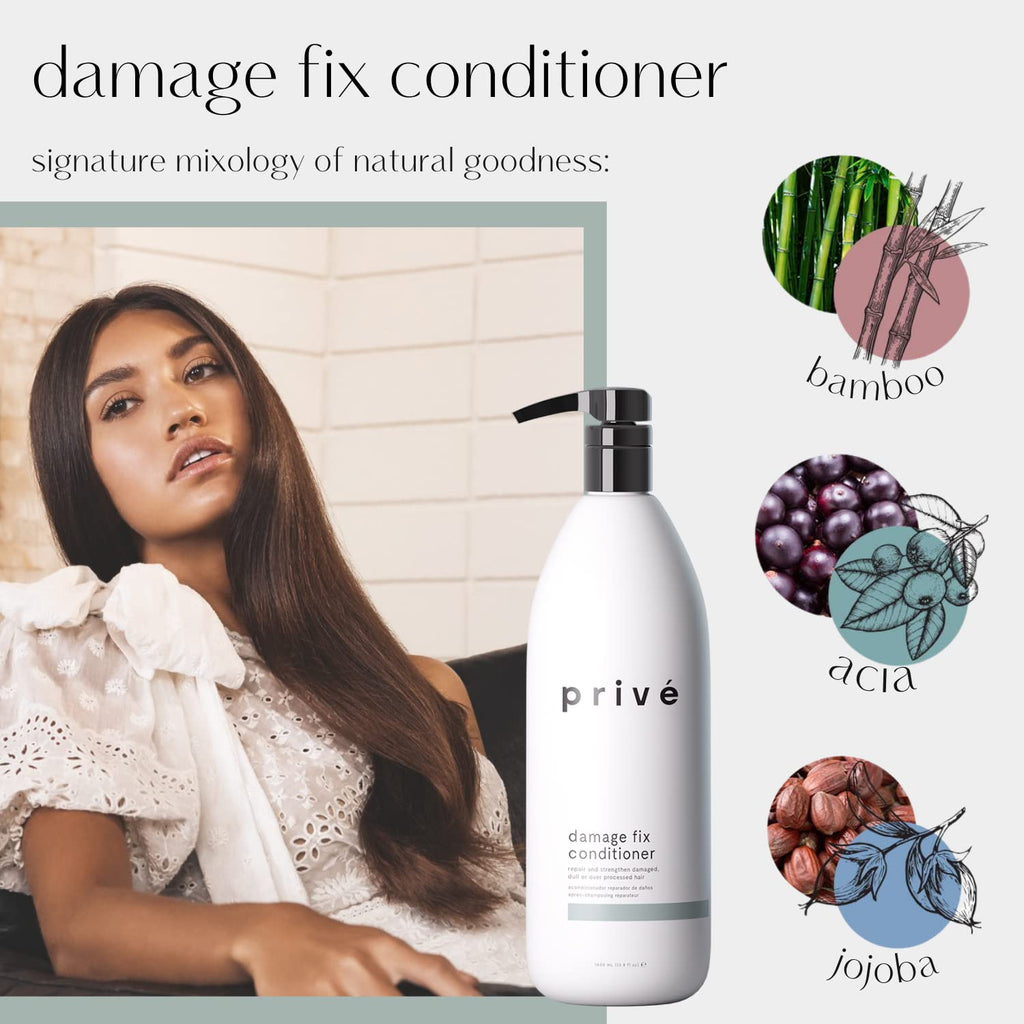Prive Damage Fix Conditioner – Repairs Dry & Over-Processed Hair from Within