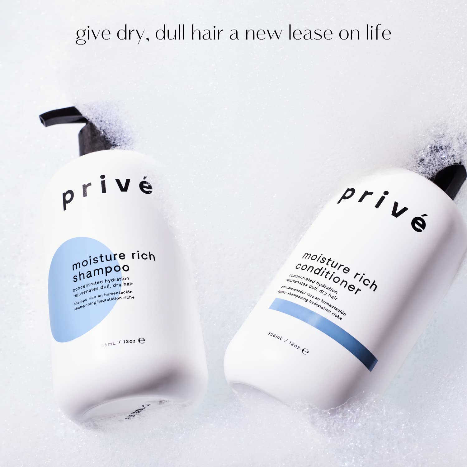 Prive Moisture Rich Conditioner — Nourishes Dry Hair, Smoothes Frizz with Organic Shea Butter (12 oz)