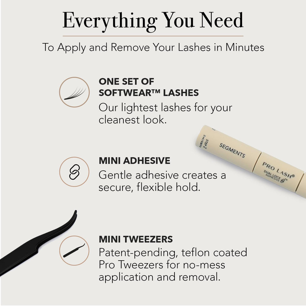 Pro Lash SoftWear Mini Lash Clusters Kit — 7-Day Cat Eye No. 09 with Adhesive & Tweezers