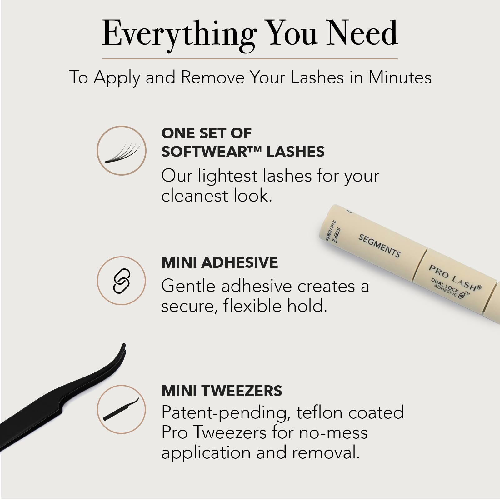 Pro Lash SoftWear Mini Lash Clusters Kit — 7-Day Cat Eye No. 09 with Adhesive & Tweezers