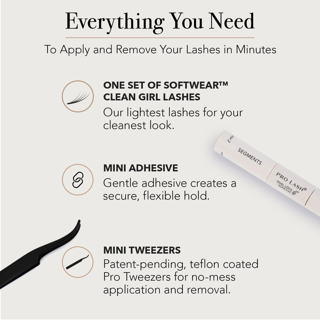 Pro Lash SoftWear Clean Girl Mini Lash Clusters Kit – Original No. 35, 7-Day Wear