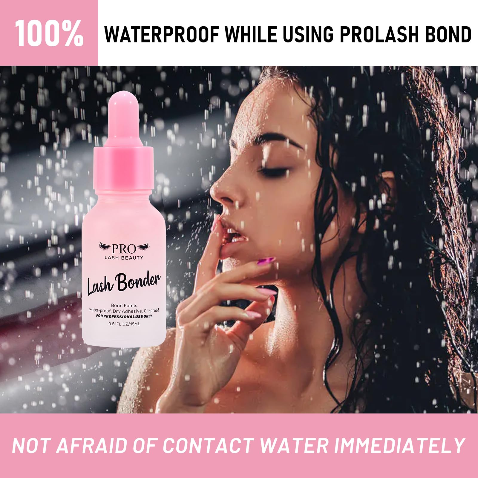 PRO Lash Bonder for Eyelash Extensions – 15ml, Quick Bond & Seal, Dose-Control Dropper