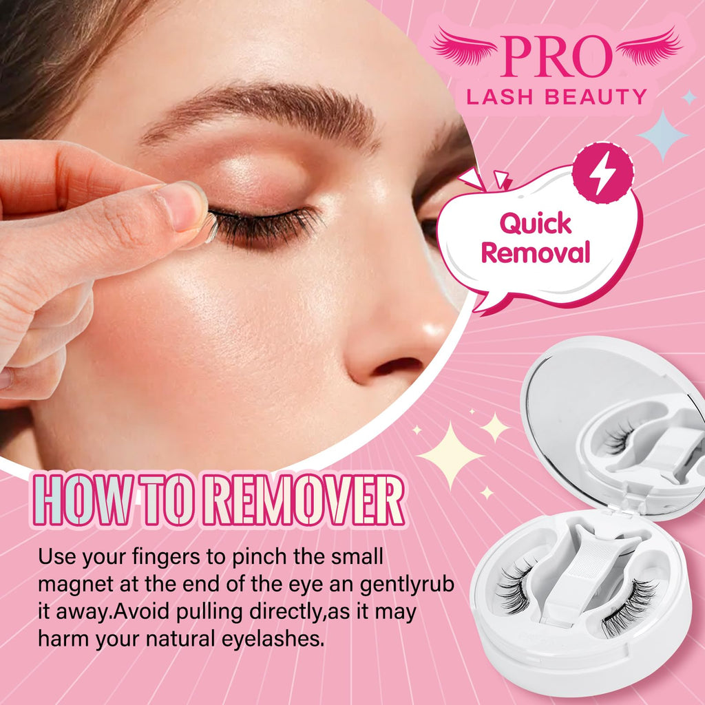 PRO LASHBEAUTY Frisky Magnetic Lashes – Glue-Free, Quick 3s Application with Applicator, Reusable & Waterproof