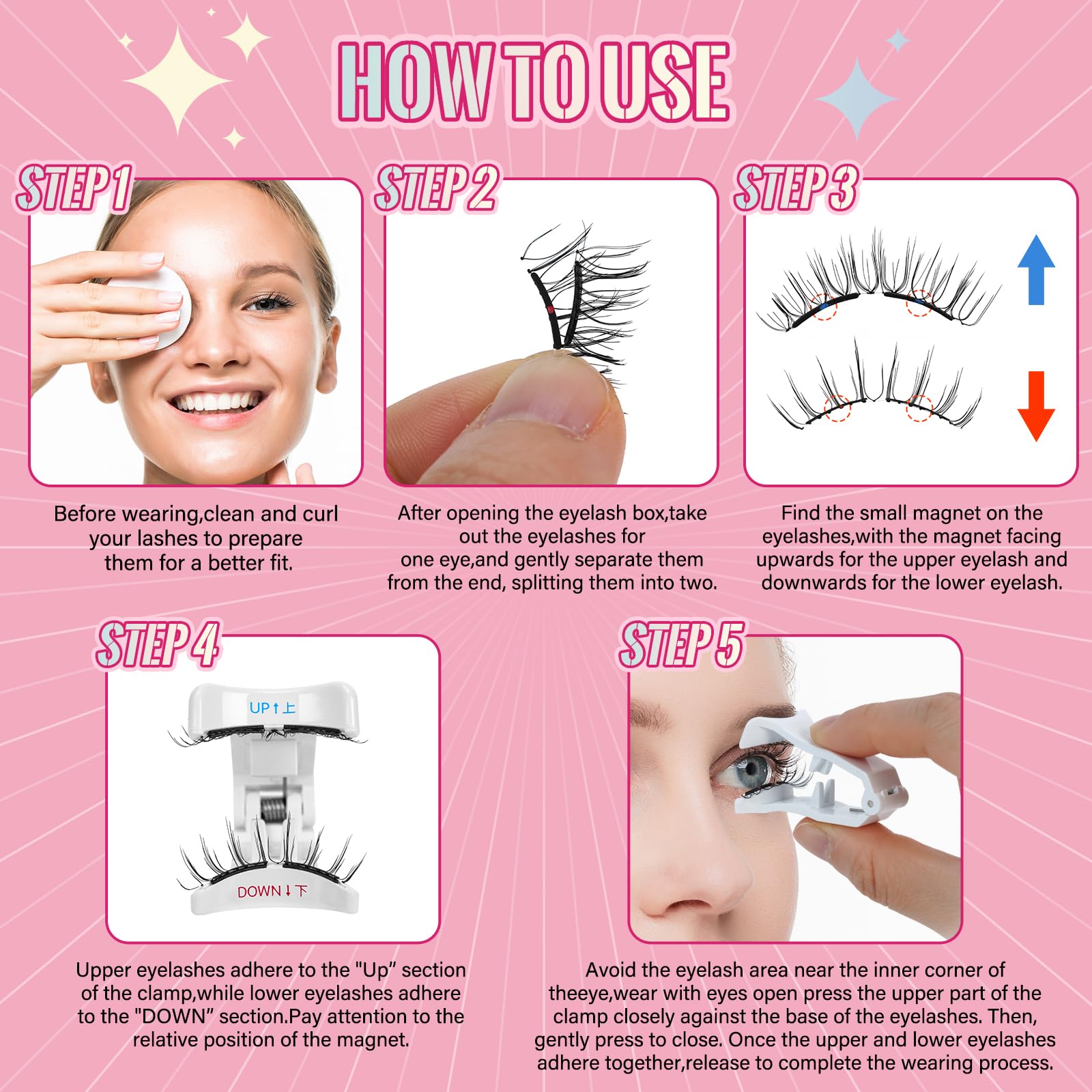 PRO LASHBEAUTY Frisky Magnetic Lashes – Glue-Free, Quick 3s Application with Applicator, Reusable & Waterproof