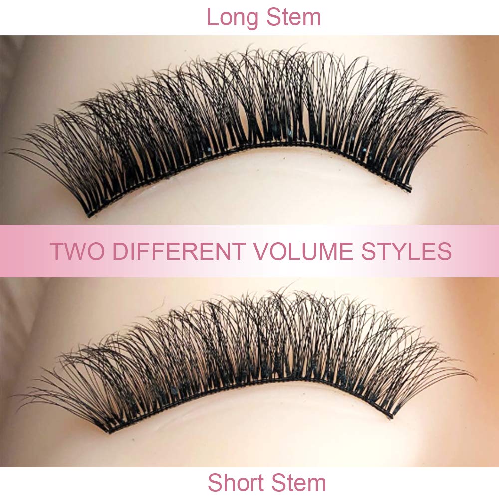 PRO LASHBEAUTY Remade Fans Premade Eyelash Extensions – 3D-C, 0.07/0.10, 9–15 mm