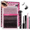 PRO LASHBEAUTY Lash Clusters Kit 3D Spiky Wispy – DIY Lash Extensions with Bond & Seal