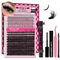 PRO LASHBEAUTY Lash Clusters with Spikes Kit - 100D 10-18mm 3D Style DIY Lashes