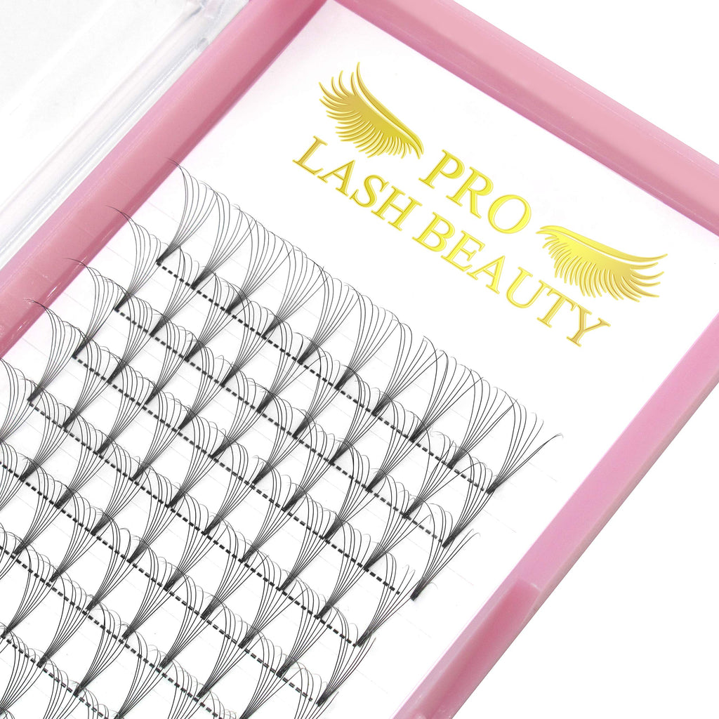 PRO LASHBEAUTY Premade Fans Eyelash Extensions 7D-D-0.07 17mm Short Stem Volume Lashes