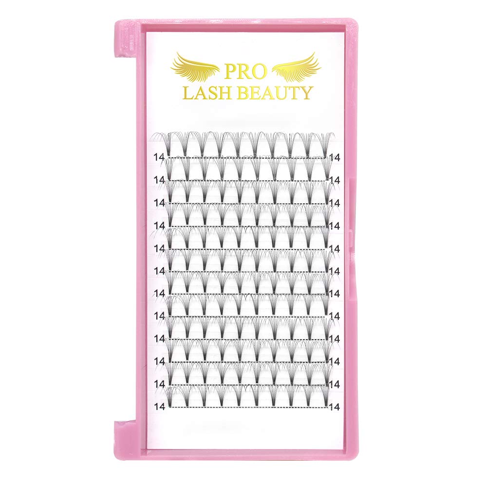 PRO LASHBEAUTY Premade Volume Eyelash Extensions – Short Stem Fans 8D-C 0.07/0.10 (9–20mm)