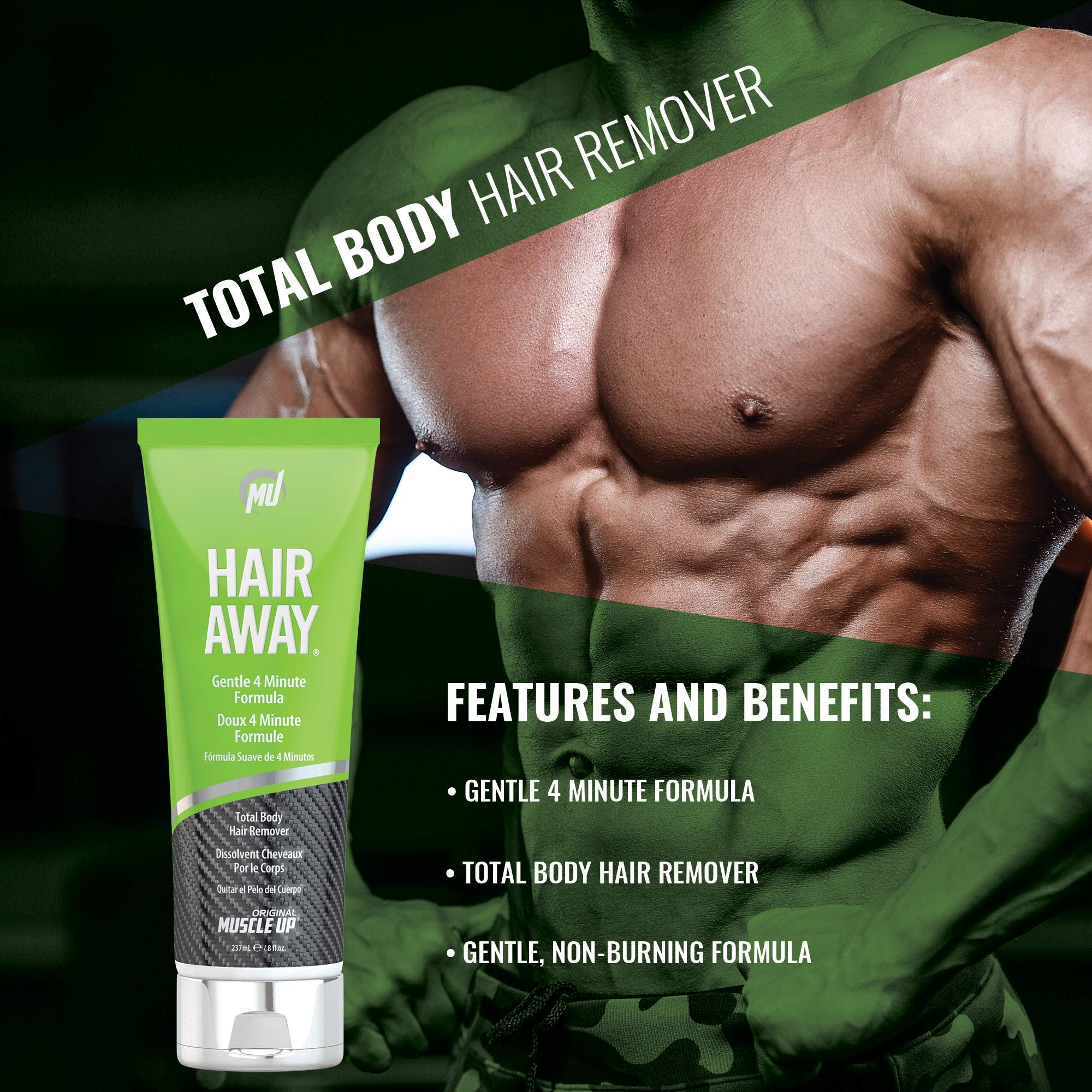 Pro Tan Hair Away – Total Body Hair Removal, Gentle Formula, No Burning (8 oz)