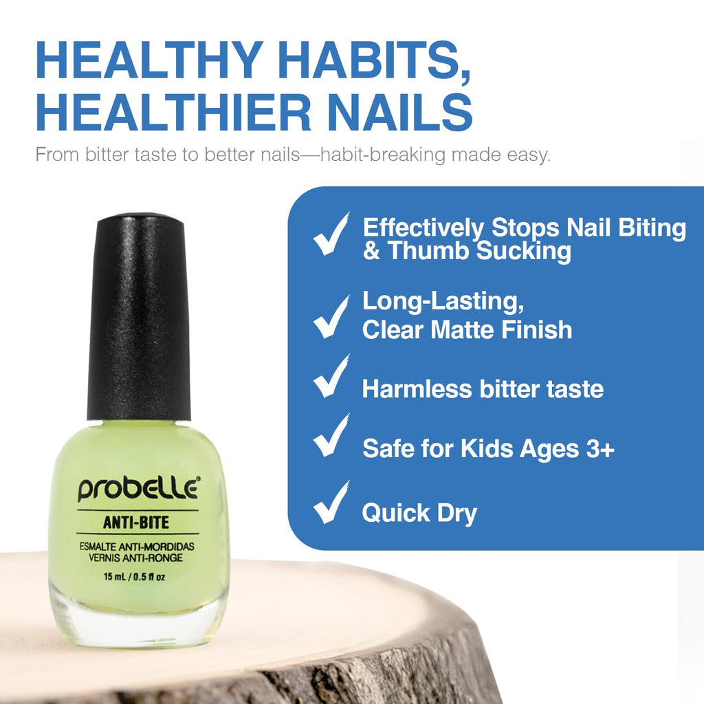Probelle Anti-Bite Deterrent – Bitter Polish for Kids & Adults (0.5 oz)