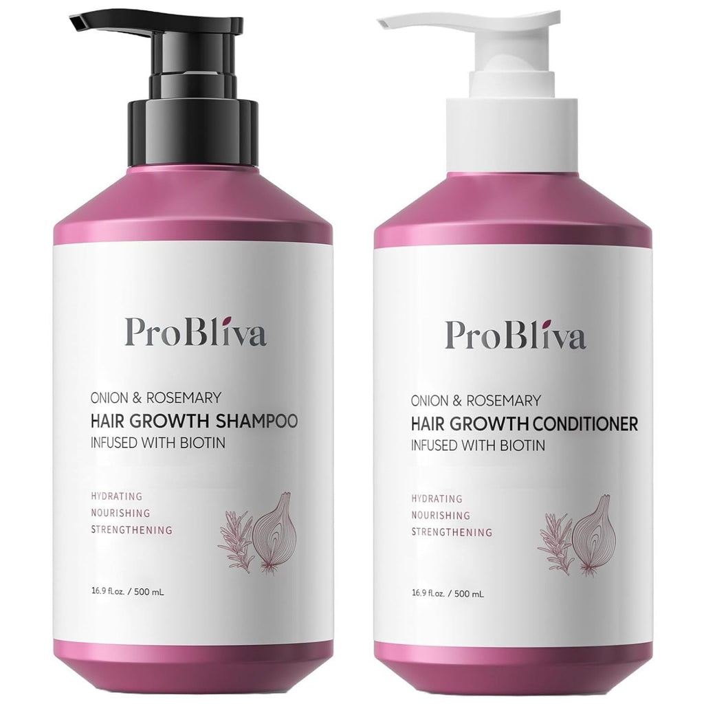 ProBliva Onion, Rosemary & Biotin Hair Growth Shampoo & Conditioner Set – Thinning Hair Support