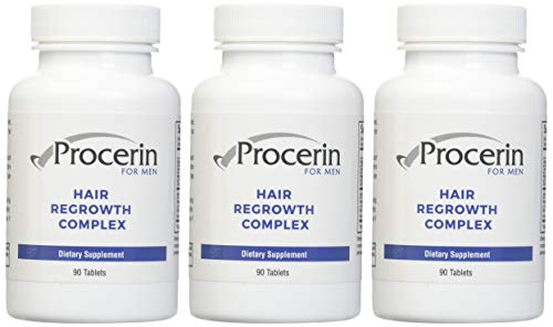 Procerin Tablets – Male Hair Growth Supplement, 3-Month Supply (3 Bottles, 90 Tablets Each)