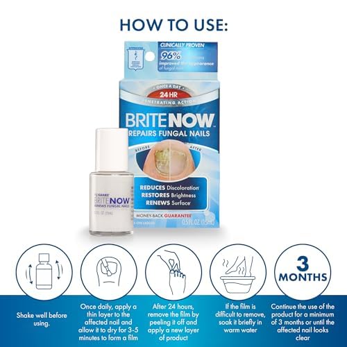 ProClearz Brite Now Nail Treatment - Peel-Away Nail Repair, Brightening & Smoothing, 0.5 oz