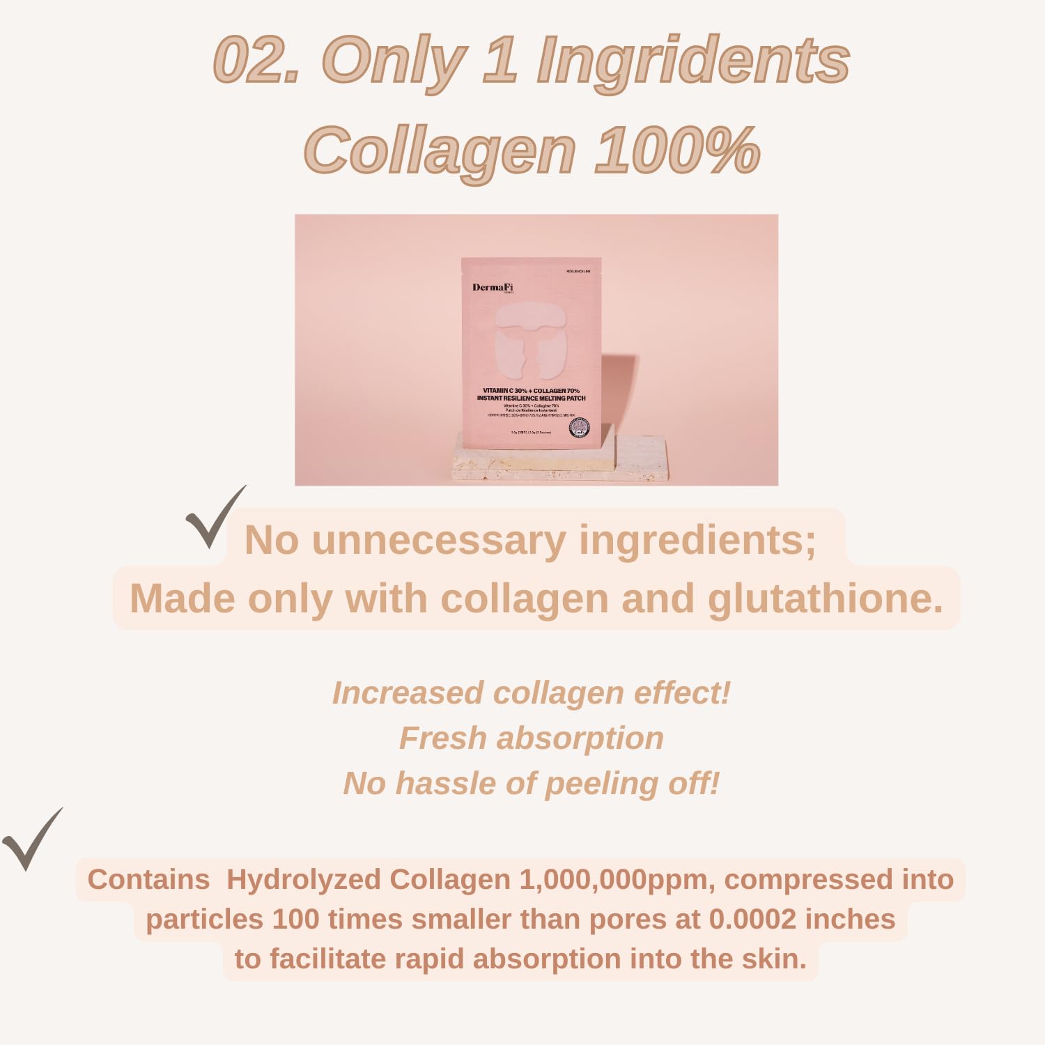 Produco DermaFi Collagen 100% Instant Resilience Melting Patch – 7 Pack Facial Mask | Korean Beauty