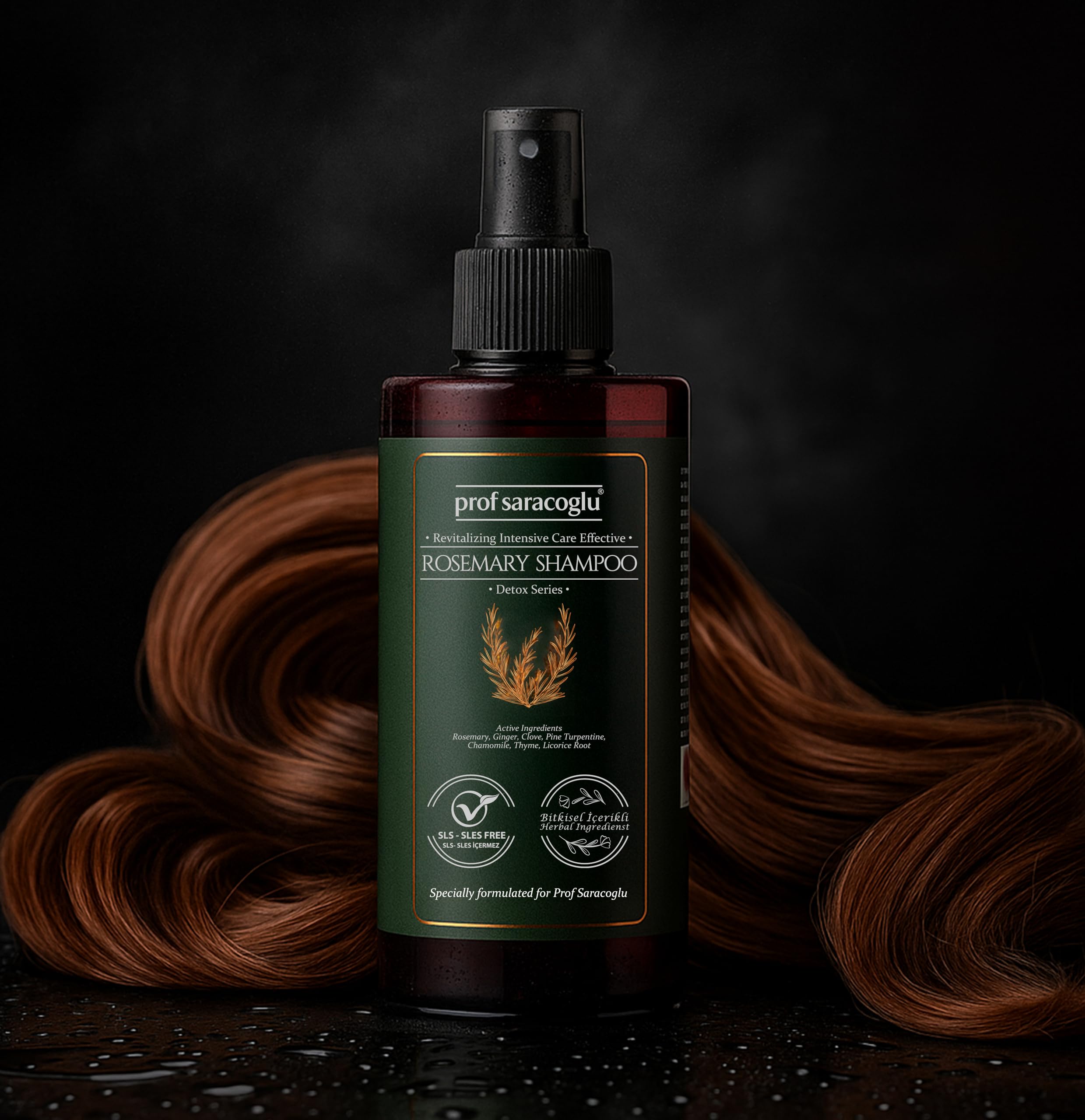 Prof Saracoglu Rosemary Mint Complex Hair Care Mist – Sulfate-Free Detangler & Scalp Treatment (6.76 fl oz)