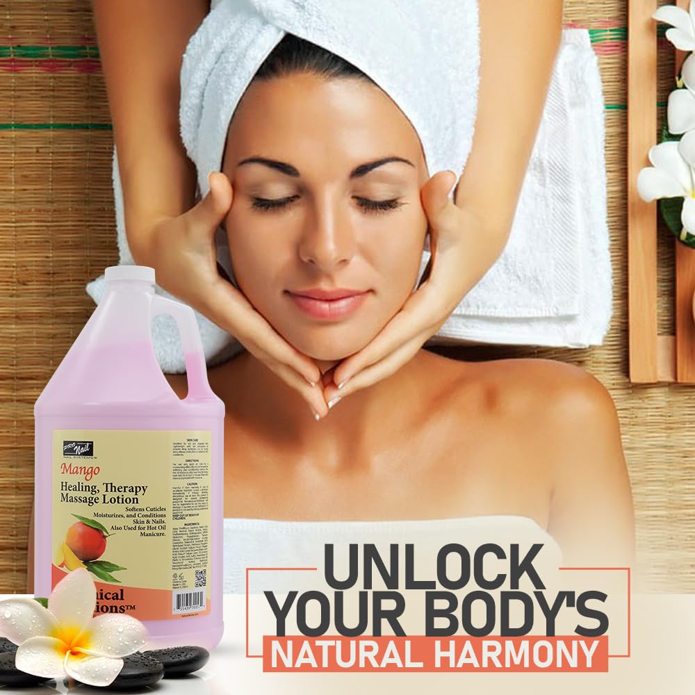 PRO NAIL Healing Therapy Massage Lotion Mango – 1 Gallon | Professional Pedicure, Body & Hot Oil Manicure