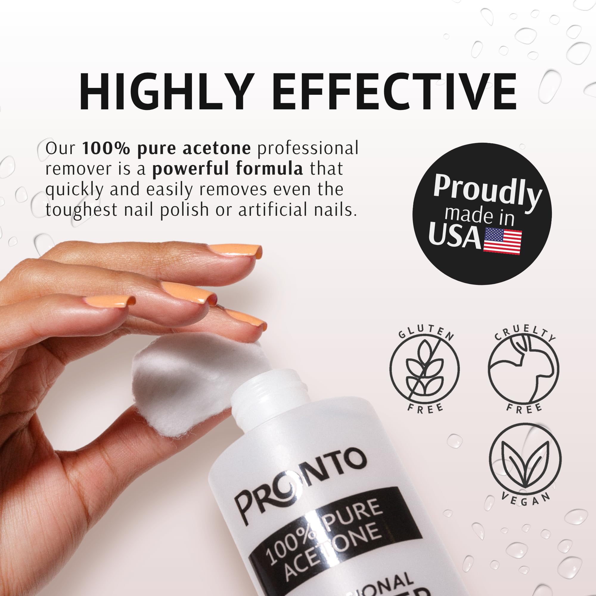 Pronto Acetone Nail Polish Remover 8oz with Manicure Kit – 100% Acetone for Quick Gel & Acrylic Removal