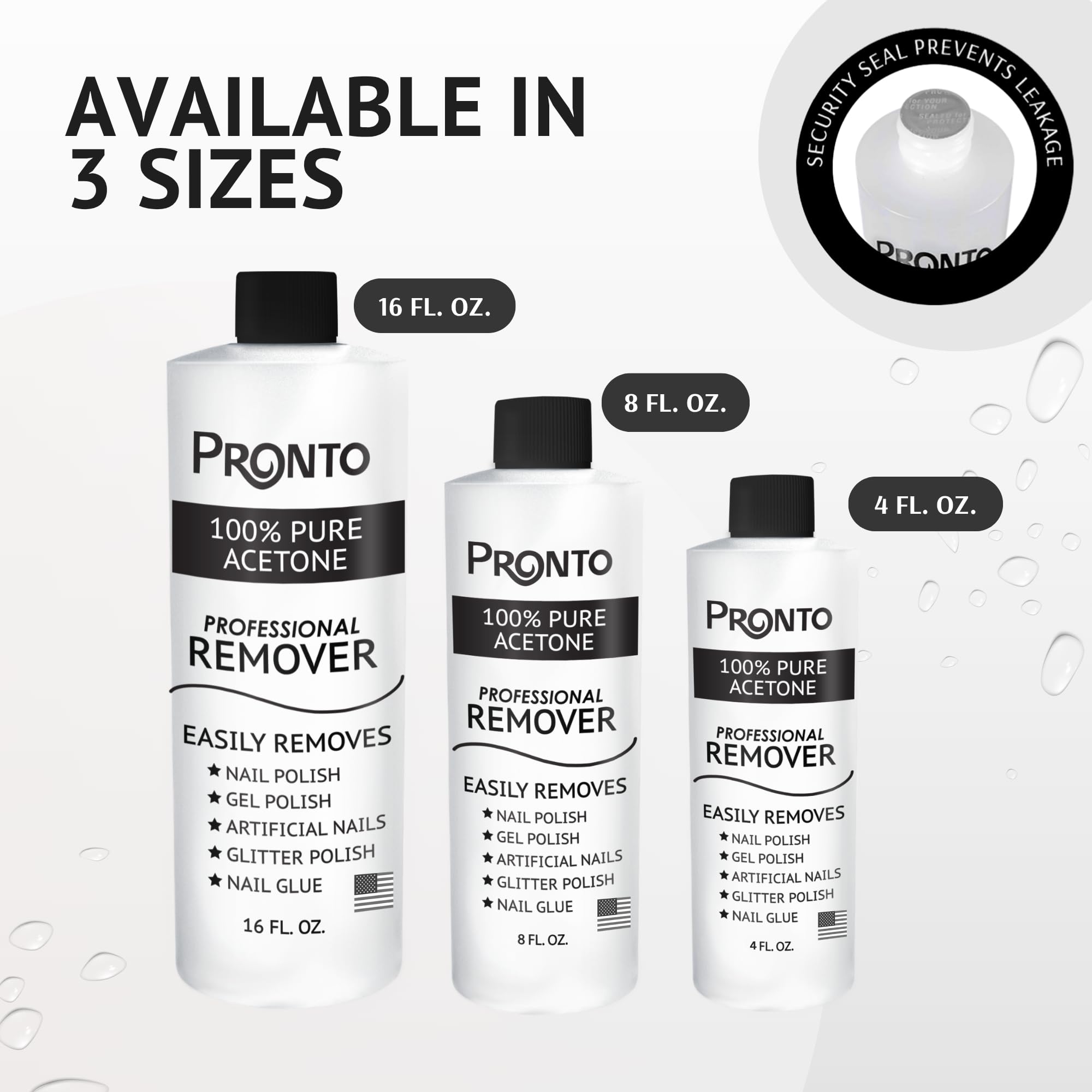 Pronto 100% Acetone Nail Polish Remover - 16 Fl Oz | Gel, Glue, & Acrylic Remover