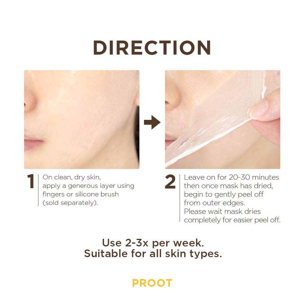PROOT Calendula Peel Off Mask | Herbal Infused Brightening Serum with Real Calendula Leaves & Extracts | Korean Skin Care, Vegan, Cruelty-Free | 3.38 oz