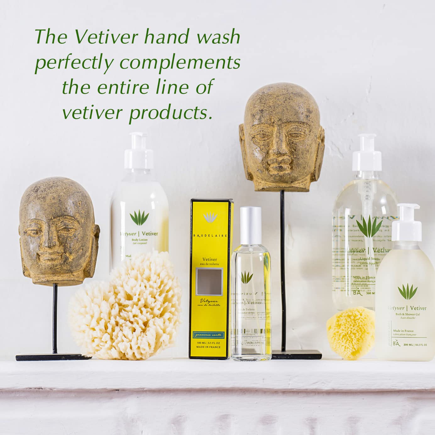 Provence Sante Natural Liquid Soap - Moisturizing Almond Oil Hand Soap with Vetiver Scent - Elegant Pump Dispenser (16.9 oz)