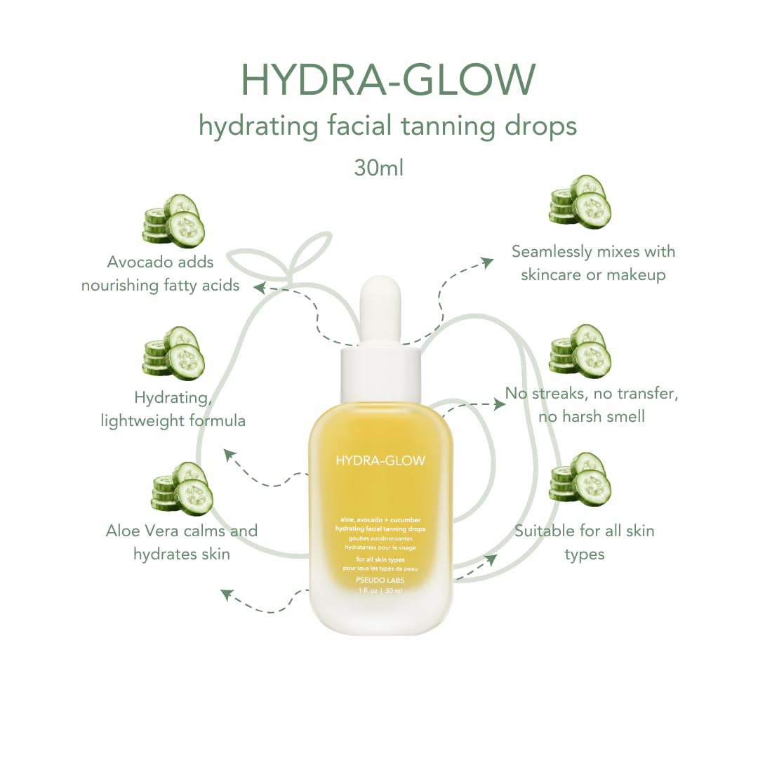 Pseudo Labs Hydra Glow Self-Tanning Facial Drops — Buildable, Hydrating, Natural Tan