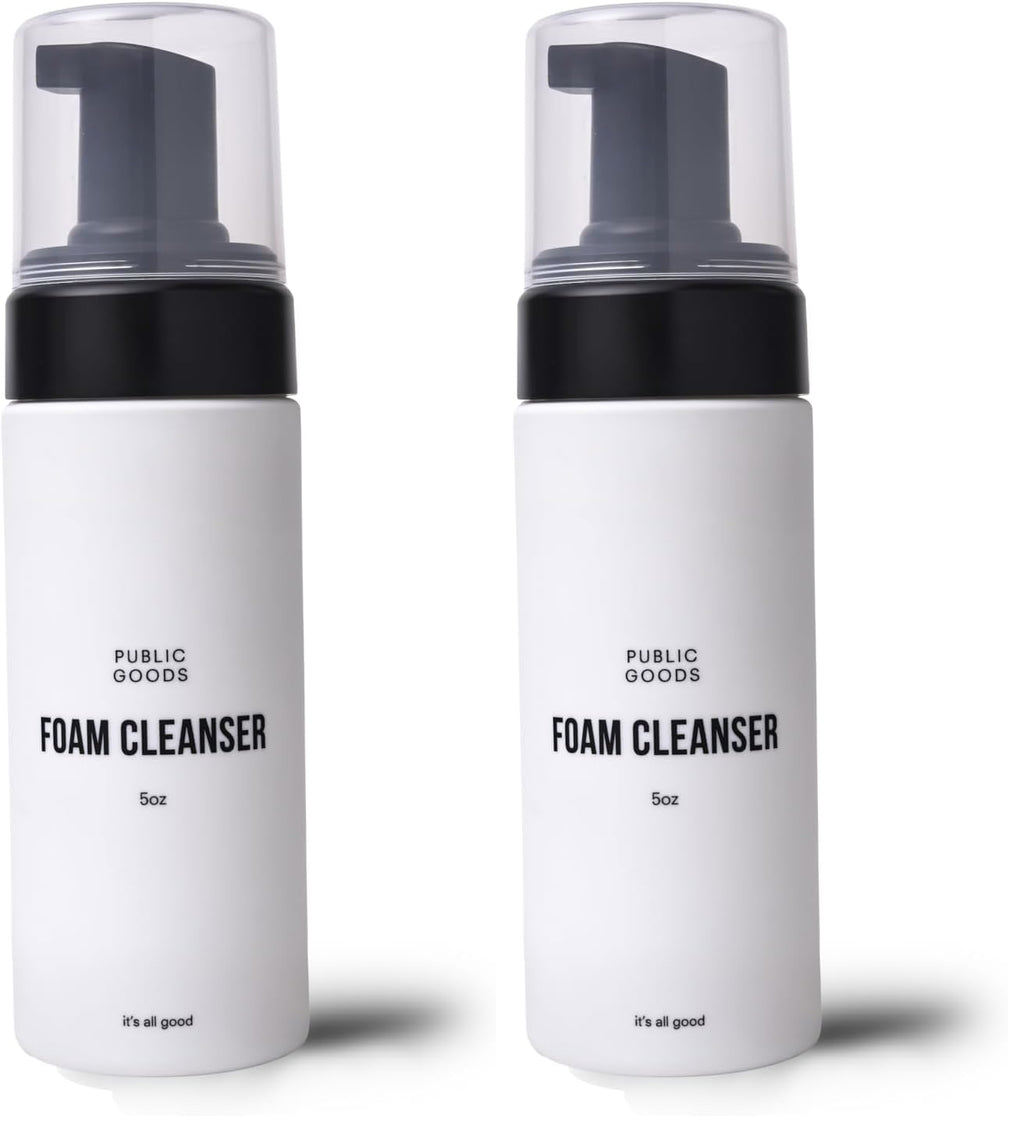 Public Goods Facial Cleanser & Moisturizer for Men & Women | Hydrating Foaming Cleanser | Makeup Remover | Vegan Friendly | Made in USA | 5 Fl Oz Bottle (Pack of 2)