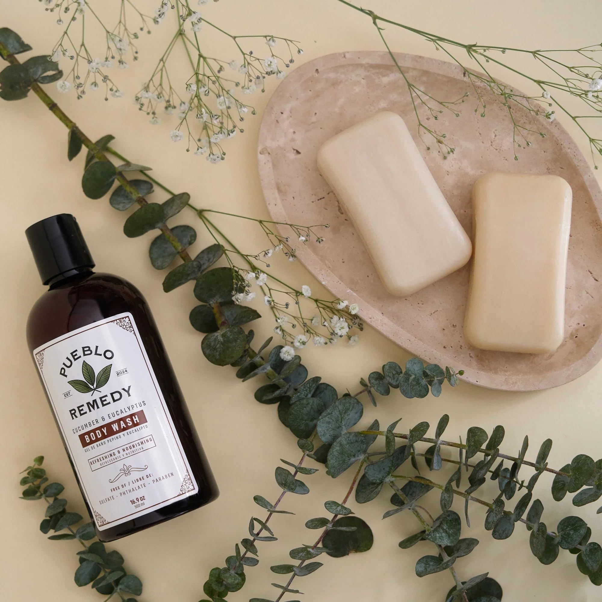 Pueblo Remedy Body Wash, Cucumber & Eucalyptus – Soothing, Vegan & Cruelty-Free, 16.9 oz