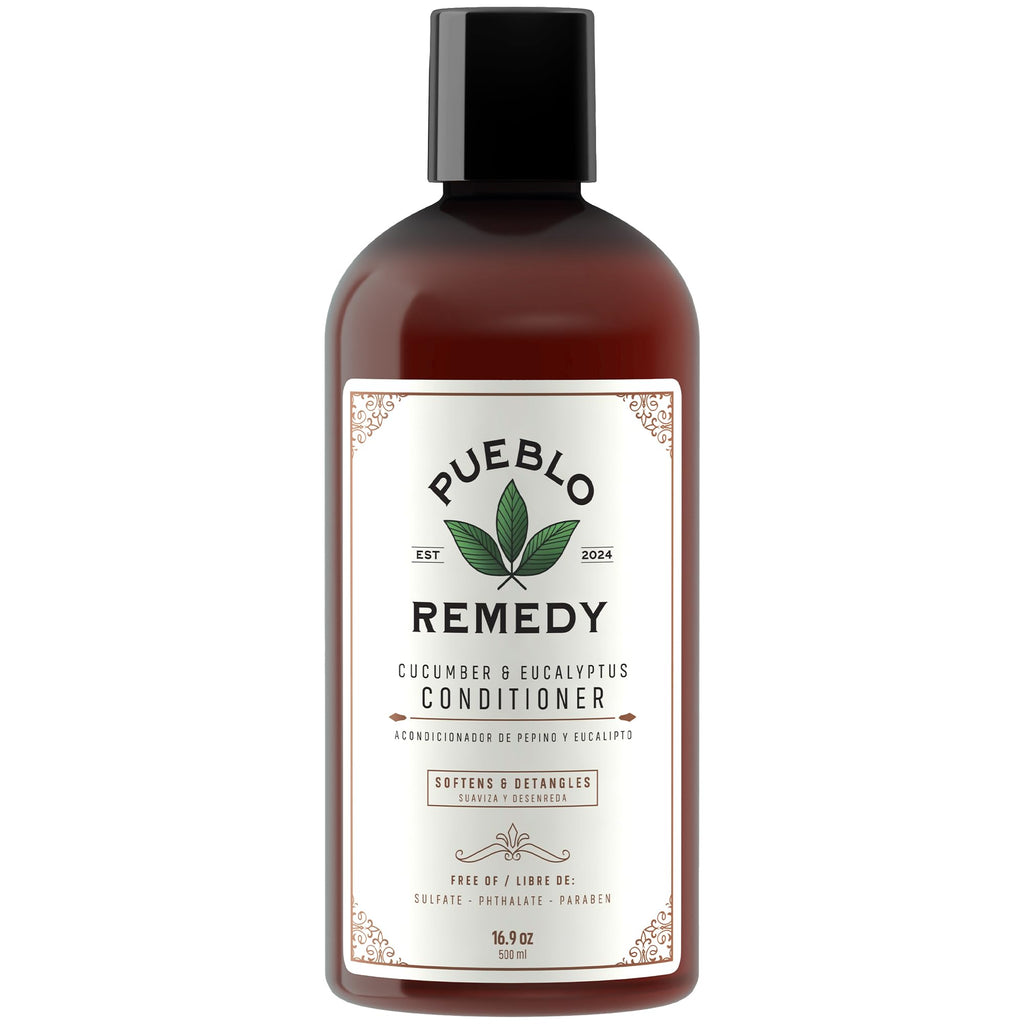 Pueblo Remedy Conditioner – Cucumber & Eucalyptus, Softening & Detangling, Vegan & Cruelty-Free, 16.9 oz