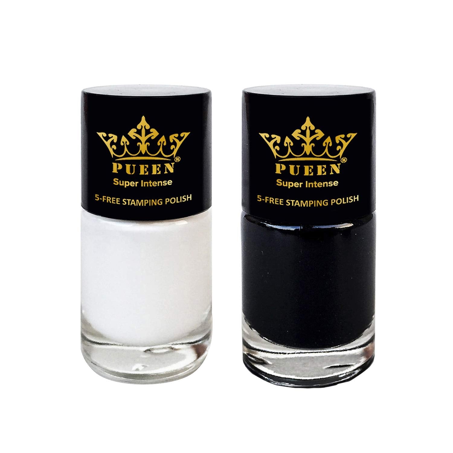 PUEEN MUST HAVE Stamping Polish Collection Set – Big 5-Free Formula – 805 Black Jack + 806 Pure White – BH000872