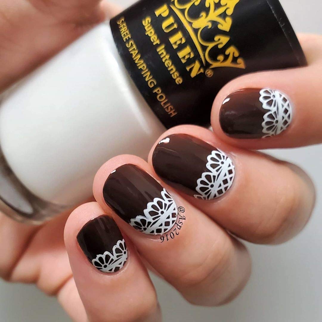 PUEEN MUST HAVE Stamping Polish Collection Set – Big 5-Free Formula – 805 Black Jack + 806 Pure White – BH000872