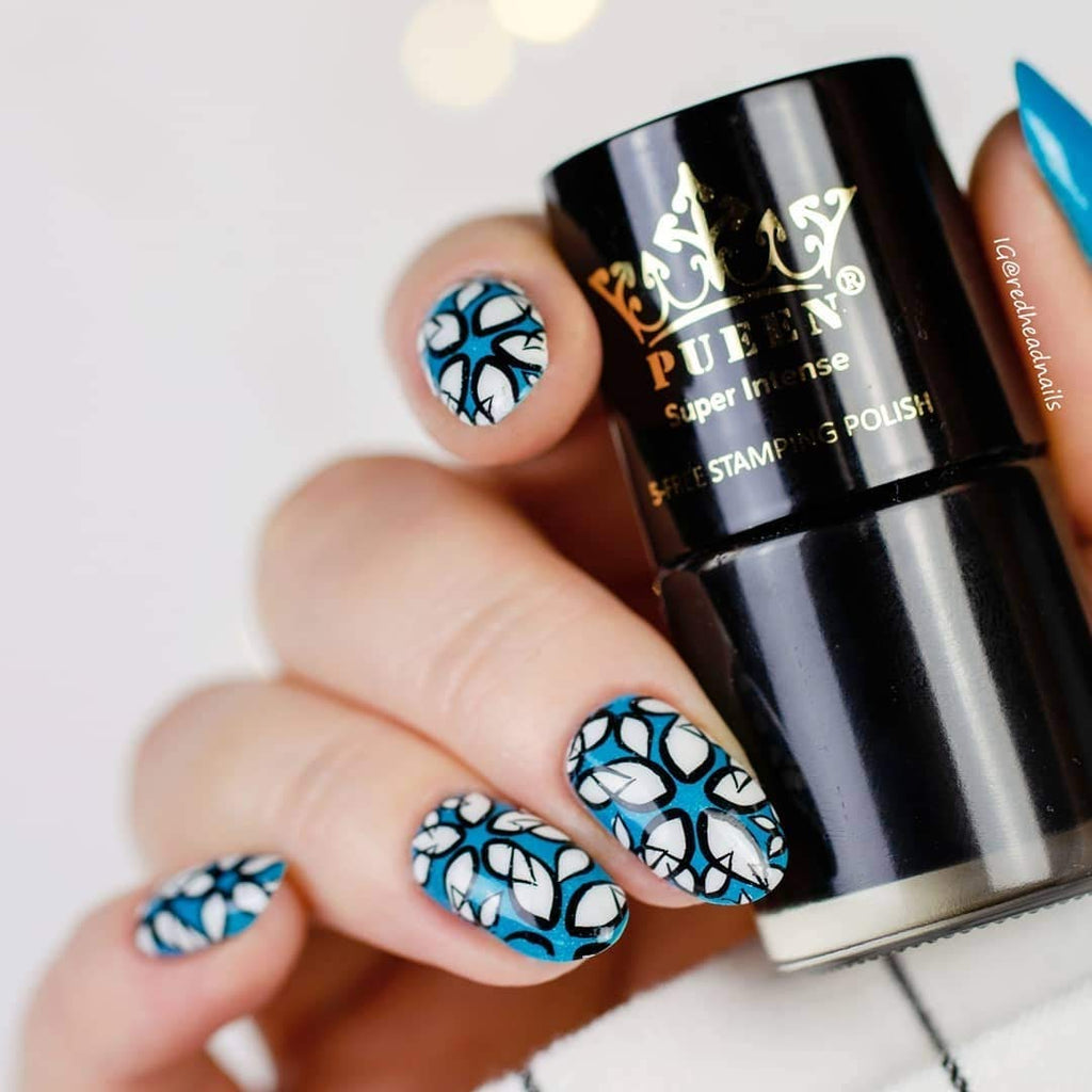 PUEEN MUST HAVE Stamping Polish Collection Set – Big 5-Free Formula – 805 Black Jack + 806 Pure White – BH000872
