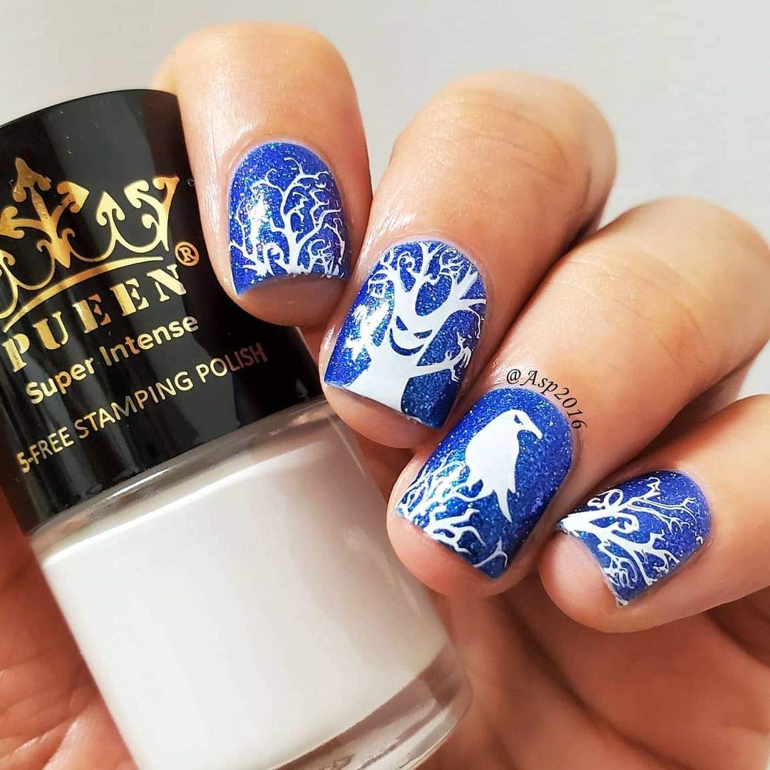 PUEEN MUST HAVE Stamping Polish Collection Set – Big 5-Free Formula – 805 Black Jack + 806 Pure White – BH000872