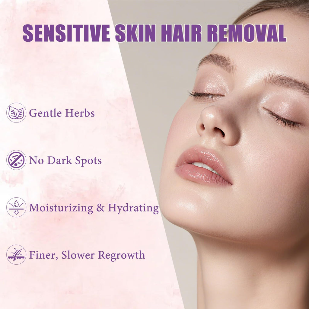 PUILOG Hair Removal Cream for Women – Gentle Facial Depilatory, 4-Min Fast Hair Removal, Sensitive Skin
