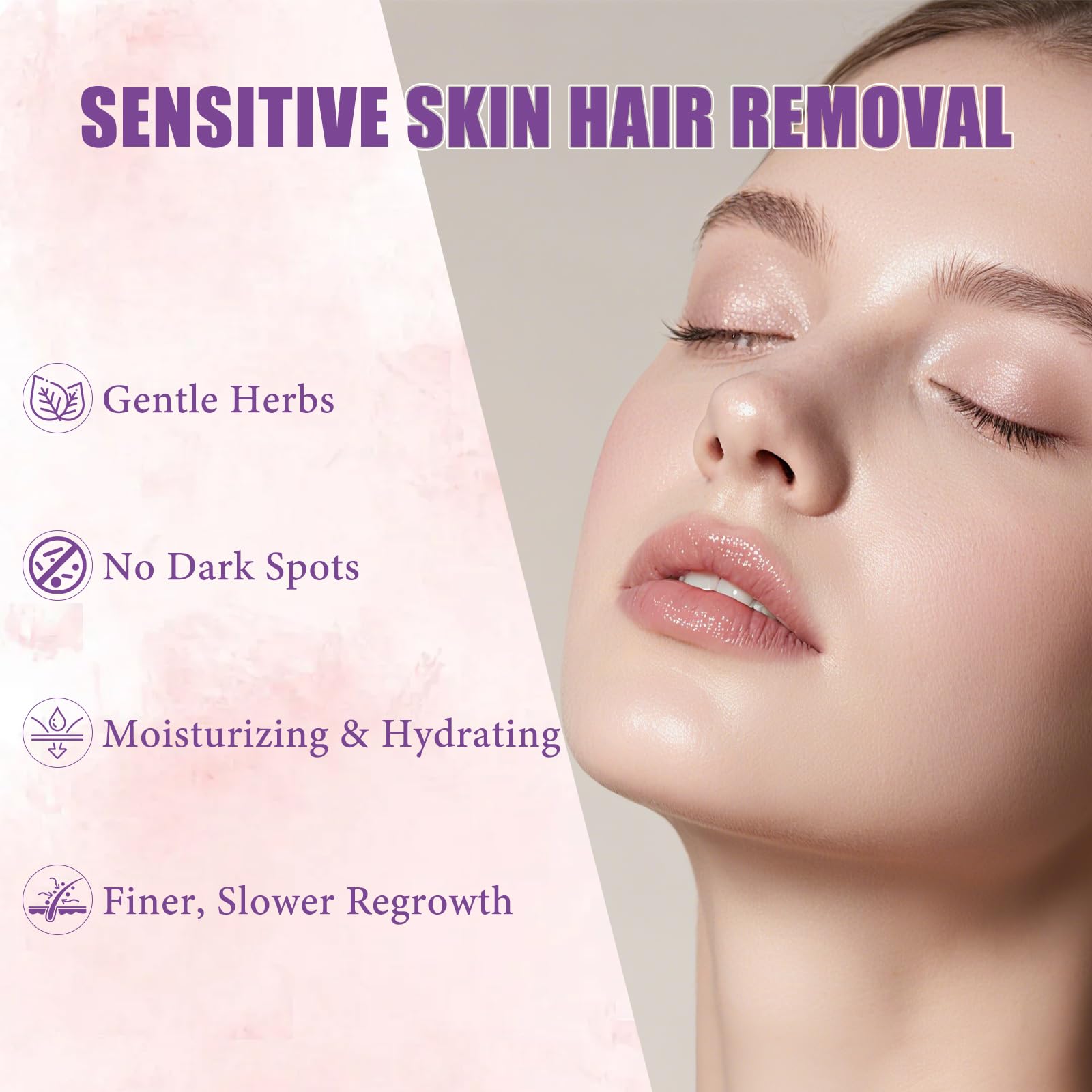 PUILOG Hair Removal Cream for Women – Gentle Facial Depilatory, 4-Min Fast Hair Removal, Sensitive Skin