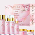 PULKRIFY Cherry Blossom Skincare Set – Luxury 6-Piece Korean Style Cleanser & Moisturizer (Retinol-Free, All Skin Types)