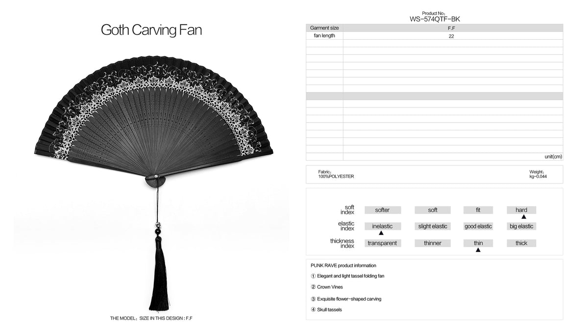 Punk Rave Delaney Hand Fan